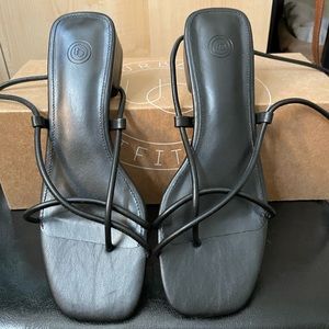 Urban Outfitters black ankle wrap sandals